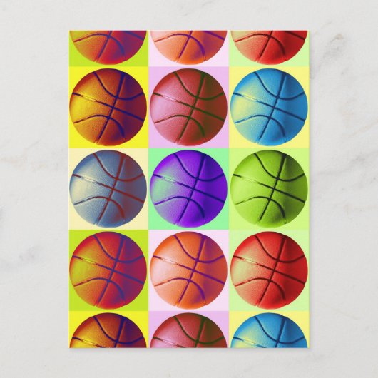 Pop Art Basketball Postkarte (Vorderseite)