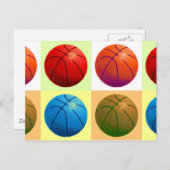 Pop Art Basketball Postkarte (Vorne/Hinten)
