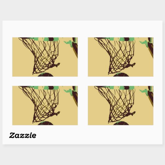 Pop Art Basketball Rechteckiger Aufkleber (Blatt)