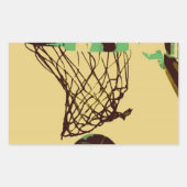 Pop Art Basketball Rechteckiger Aufkleber (Vorderseite)