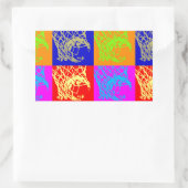 Pop Art Basketball Rechteckiger Aufkleber (Tasche)