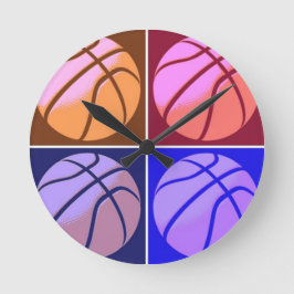 Pop Art Basketball Runde Wanduhr