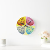 Pop Art Basketball Runde Wanduhr (Zuhause)