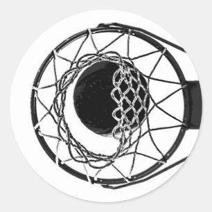 Pop Art Basketball Runder Aufkleber