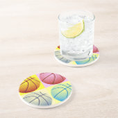 Pop Art Basketball Sandstein Untersetzer (Seite)