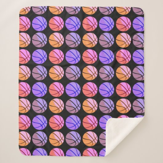 Pop-Art-Basketball Sherpadecke (Vorderseite)