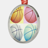Pop Art Basketball Silbernes Ornament (Links)
