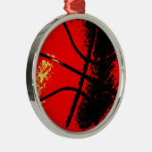 Pop Art Basketball Silbernes Ornament (Rechts)