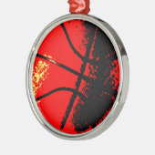 Pop Art Basketball Silbernes Ornament (Links)