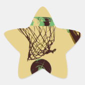 Pop Art Basketball Stern-Aufkleber (Vorderseite)