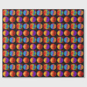 Pop Art Basketball Weihnachtswrapper Geschenkpapier (Flach)