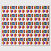 Pop Art Basketball Wrapping Paper Geschenkpapier (Flach)