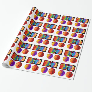 Pop Art Basketball Wrapping Paper Geschenkpapier