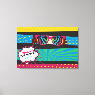 POP ART Bat Mitzvah Sign in MEMORY Board Leinwanddruck
