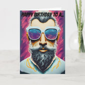 Pop Art Bearded Typ Geburtstag Karte (Vorderseite)