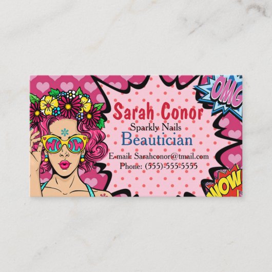 Pop Art Beautici Visitenkarte (Vorderseite)