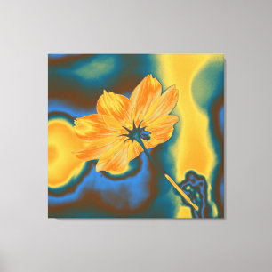 Pop Art Beautiful Yellow Cosmos Blume Leinwanddruck