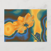 Pop Art Beautiful Yellow Cosmos Blume Postkarte (Vorderseite)