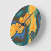 Pop Art Beautiful Yellow Cosmos Blume Runde Wanduhr (Winkel)