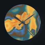 Pop Art Beautiful Yellow Cosmos Blume Runde Wanduhr<br><div class="desc">Pop Art Beautiful Yellow Cosmos Blume</div>