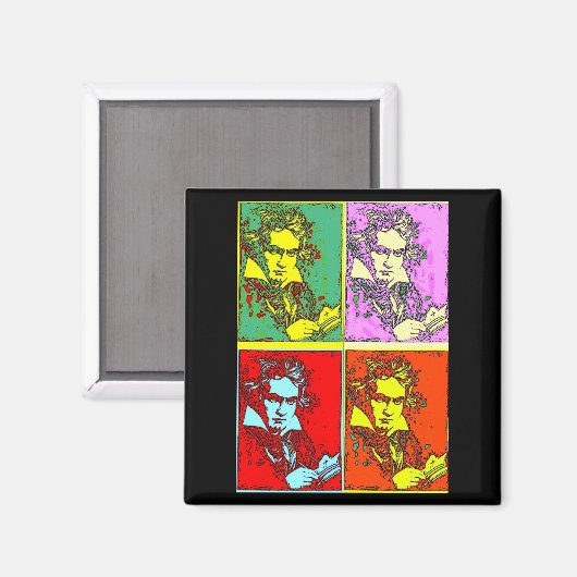 Pop-Art Beethoven Magnet (Vorderseite/Rückseite)