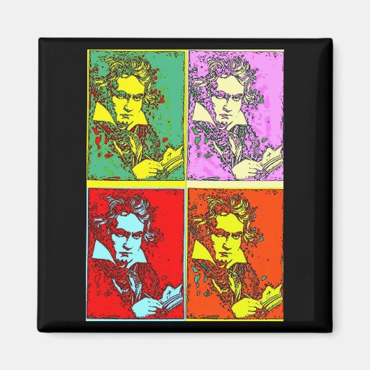 Pop-Art Beethoven Magnet (Vorne)