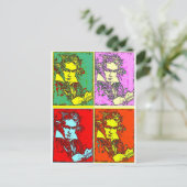 Pop-Art Beethoven Postkarte (Stehend Vorderseite)