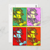 Pop-Art Beethoven Postkarte (Vorne/Hinten)