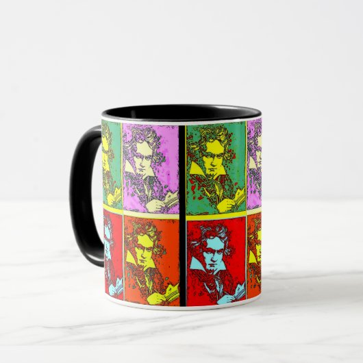 Pop Art Beethoven Tasse (Vorderseite Links)