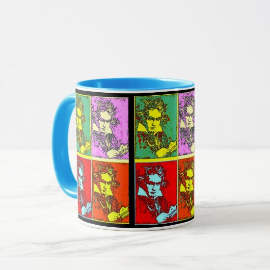 Pop-Art Beethoven Tasse (Vorderseite Links)