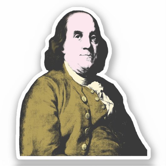 Pop Art Ben Franklin Aufkleber (Vorderseite)
