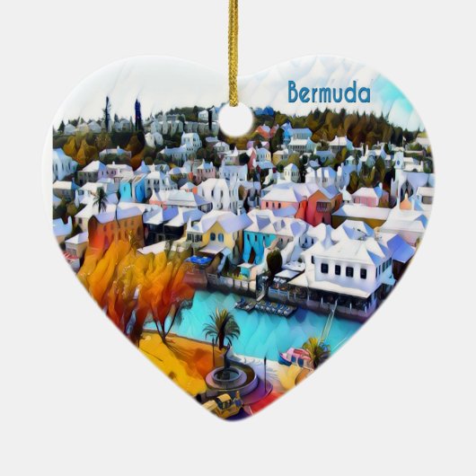 Pop Art Bermuda Keramik Ornament (Hinten)