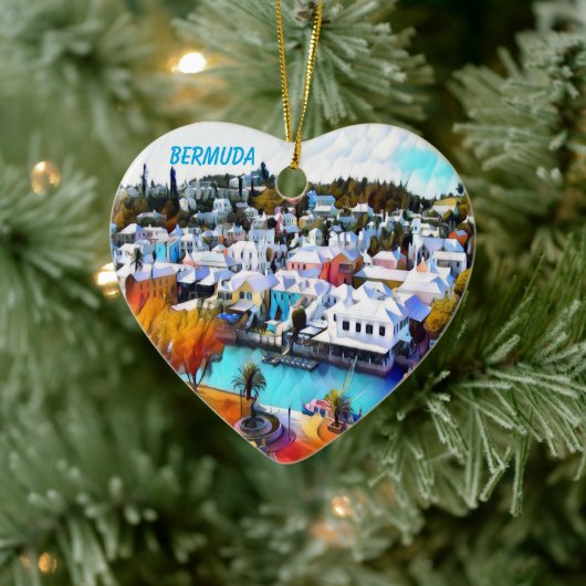 Pop Art Bermuda Keramik Ornament (Baum)
