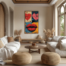 Pop Art Besos y Corazones: Amor Vibrante