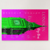 Pop Art Big Ben London Reisen Rosa Green Puzzle (Horizontal)