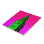 Pop Art Big Ben London Travel Pink Green Fliese (Seite)