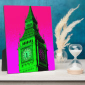 Pop Art Big Ben London Travel Pink Green Fotoplatte (Seite)