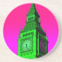 Pop Art Big Ben London Travel Pink Green