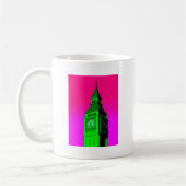 Pop Art Big Ben London Travel Pink Green Kaffeetasse (Links)