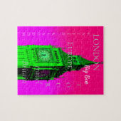 Pop Art Big Ben London Travel Pink Green Puzzle (Horizontal)