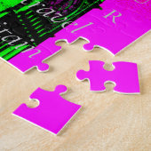 Pop Art Big Ben London Travel Pink Green Puzzle (Seite)