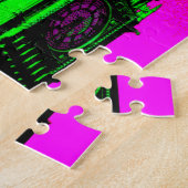 Pop Art Big Ben London Travel Pink Green Puzzle (Seite)