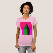 Pop Art Big Ben London Travel Pink Green T-Shirt (Vorne ganz)