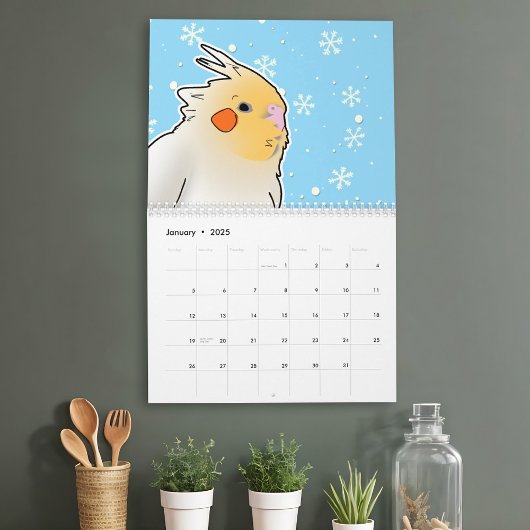 Pop Art Birds Vol. 3 Lebhafter Cockatiel Hummingbi Kalender