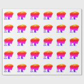 Pop Art Bison Buffalo Geschenkpapier (Flach)