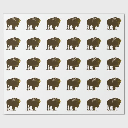 Pop Art Bison Buffalo Geschenkpapier (Flach)