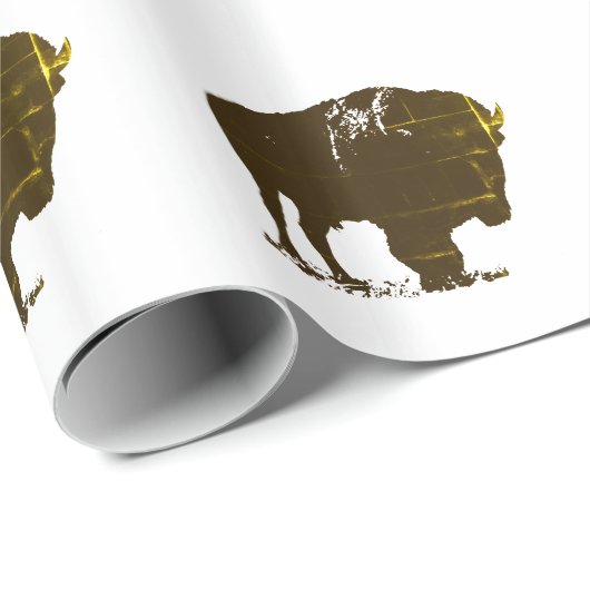 Pop Art Bison Buffalo Geschenkpapier (Rolleneckpunkt)