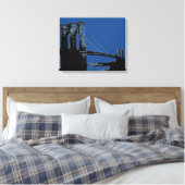 Pop Art Black & Blue Brooklyn Bridge Leinwanddruck (Insitu (Schlafzimmer))