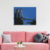 Pop Art Black & Blue Brooklyn Bridge Leinwanddruck (Insitu (Wohnzimmer))