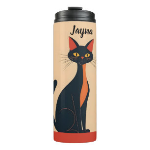 Pop Art Black Cat Thermosbecher